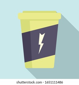 Carbonated energy drink icon. Flat illustration of carbonated energy drink vector icon for web design