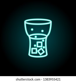 carbonated juice in glass neon icon. Elements of fast food set. Simple icon for websites, web design, mobile app, info graphics