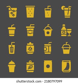 Carbonated Web Icons. Drink And Drink, Drink And Drink Symbol, Vector Signs