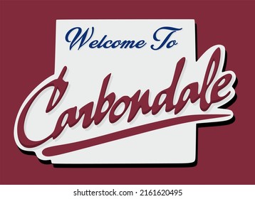 Carbondale Illinois With Red Background 