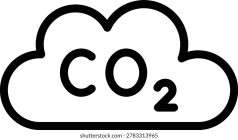 Carbondioxide Line Icon and Vector