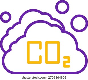 Línea de dióxido de carbono Diseño de icono de Vector de dos colores
