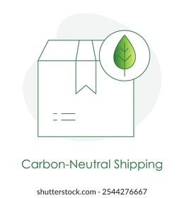 Carbon-Neutral Shipping Icon – Leaf with a Delivery Box, Representing Eco-Friendly Shipping Solutions