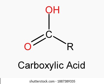 carboxylic acid functional group molecule atom formula isolated on white background organic chemistry molecular structure rcooh compound