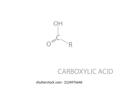 Carboxylic acid  molecular skeletal chemical formula.	Vector illustration.