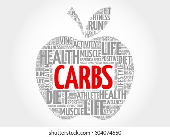 Carbs apple word cloud concept