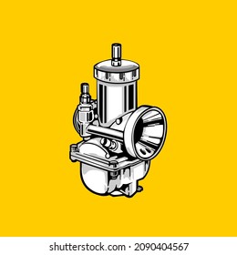 Carburetor, engine oil supply system vector.