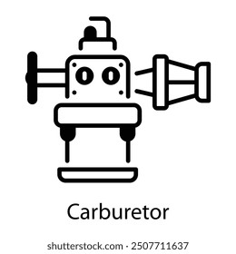 A carburetor icon designed in linear style 