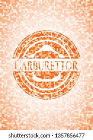 Carburettor abstract orange mosaic emblem with background
