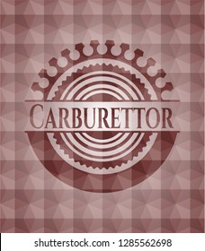 Carburettor red geometric pattern emblem. Seamless.