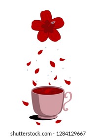 Carcade tea and hibiscus flower
