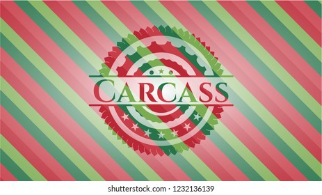 Carcass christmas emblem background.