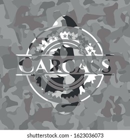 Carcass grey camouflaged emblem. Vector Illustration.