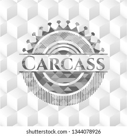 Carcass grey emblem with cube white background