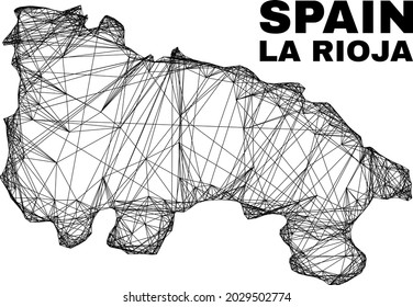 carcass irregular mesh La Rioja of Spain map. Abstract lines are combined into La Rioja of Spain map. Wire carcass 2D network in vector format.