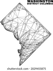 carcass irregulares malla Washington District Columbia mapa. Las líneas abstractas se combinan en el mapa de Washington District Columbia. Cubierta plana con cable en formato vectorial.