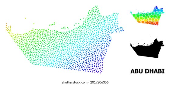 Carcass polygonal and solid map of Abu Dhabi Emirate. Vector structure is created from map of Abu Dhabi Emirate with red stars. Abstract lines and stars form map of Abu Dhabi Emirate.