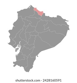 Carchi Province map, administrative division of Ecuador. Vector illustration.