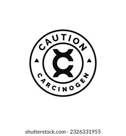 Carcinogen caution warning symbol design vector