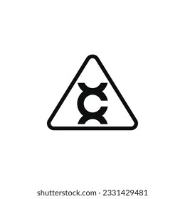 Carcinogen caution warning symbol design vector