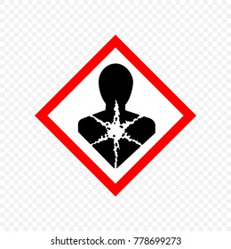 Carcinogen Warning Sign. Hazard Symbols. 