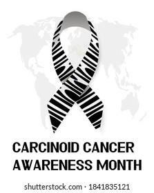 Carcinoid Cancer Awareness Month concept vector for medical website, blog. Event is celebrated in November. Ribbon is shown on the banner with text.