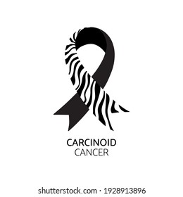 Carcinoid cancer awareness symbol. Zebra print ribbon, vector illustration.