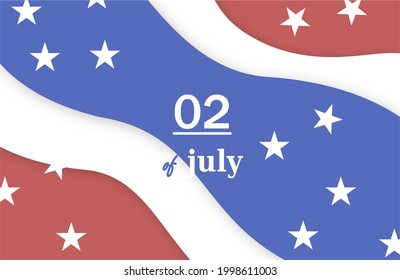 Card of 02 of July to use on encounters in blue, red and white colors.