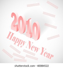 Card with 2010 numbers over stylized background