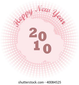 Card with 2010 numbers over stylized background