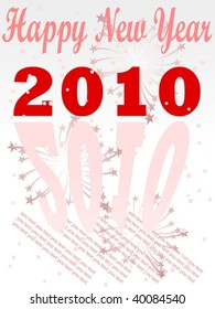 Card with 2010 numbers over stylized background
