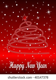 Card with 2010 numbers over stylized background with fireworks