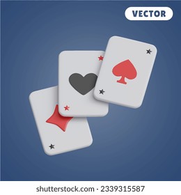 card 3D vector icon set, on a navy blue background