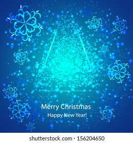 card with abstract christmas tree. Vector illustration eps10 format