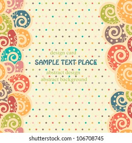 Card with Abstract Colored Background Tiled with paisley. Seamless grunge Texture