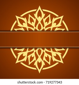 Card with abstract decorative element.