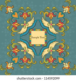Card with abstract floral pattern