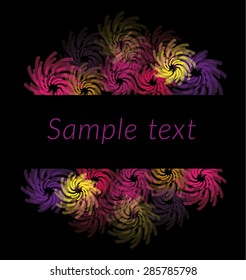 Card, with abstract flower/firework 