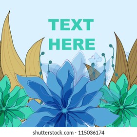 Card with abstract flowers