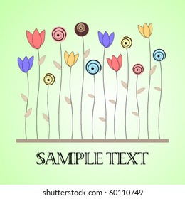 Card with abstract flowers