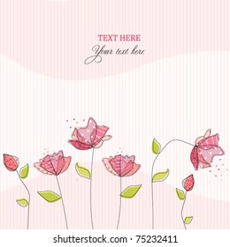 Tarjeta con flores abstractas