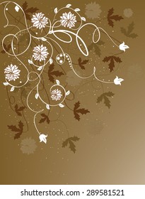 Card with abstract flowers and place for text