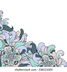 Card with abstract flowers.Vector illustration.