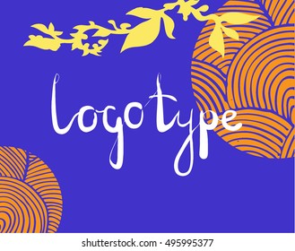 Card abstract with leaf and circles 