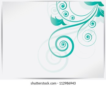 Card with abstract ornamental background with floral elements and swirls