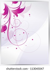 Card with abstract ornamental background with floral elements and swirls