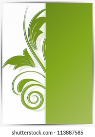 Card with abstract ornamental background with floral elements and swirls