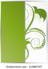 Card with abstract ornamental background with floral elements and swirls