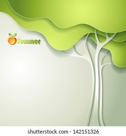 Card With Abstract Paper Tree