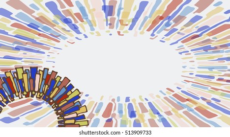 Card with an abstract pattern in the form of bright spots  in the form of stained glass, vector doodle 